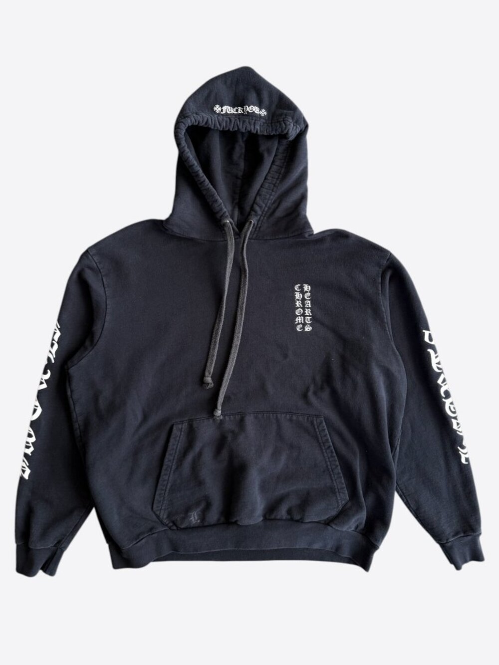 Chrome Hearts Black & White Script Logo Hoodie